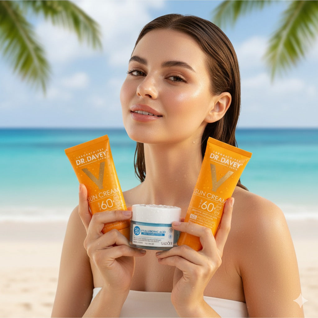 Protección UV e Hidratación:2 Bloqueadores + Hidratante Antiarrugas