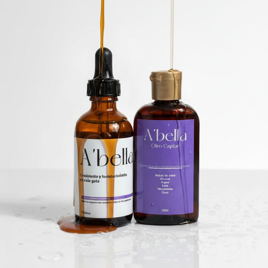 Dúo A’Bella: Sérum Anticaída & Crecimiento + Óleo Capilar Anti-Frizz